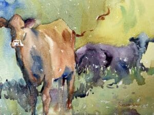 Barbara Baker Moo Mates Watercolor 9x12 225