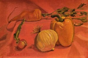 Lawrence Saenz Vegetable Still Life Oil 9.75x11.75 150