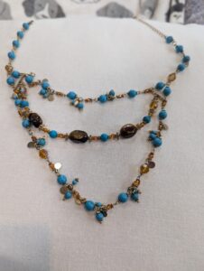 Carol Hunter 3 tier Turquoise and tanzanite choker