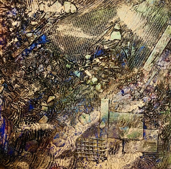 Textured Blue and Gold