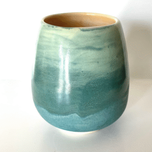 Green and gold goblet Vase
