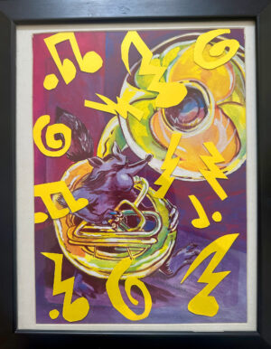 Williams Purple Raccoon Playing the Sousaphone