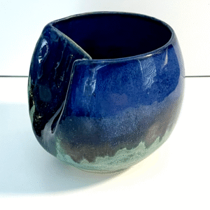Narrowed Neck Blue and Green Vase