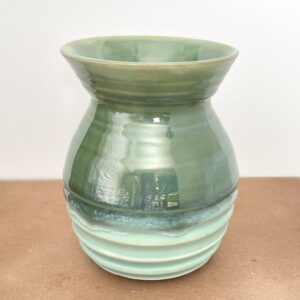 Ridged Green Vase
