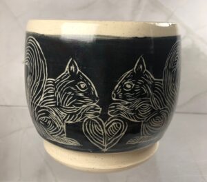 Sgraffito Squirrels Bowl #30