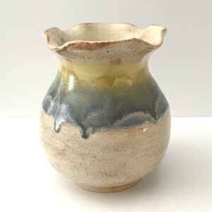 Creamy Ruffled Vase