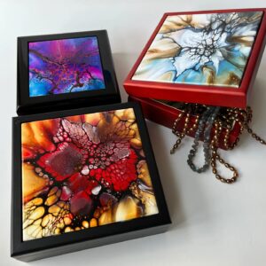 Large jewelry box with art tile