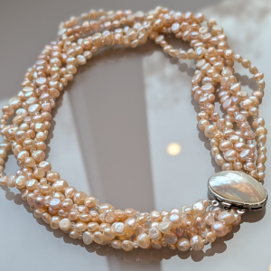Champagne Pearl Opera necklace