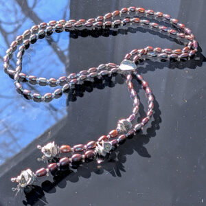 Peacock Pearl Lariat Necklace