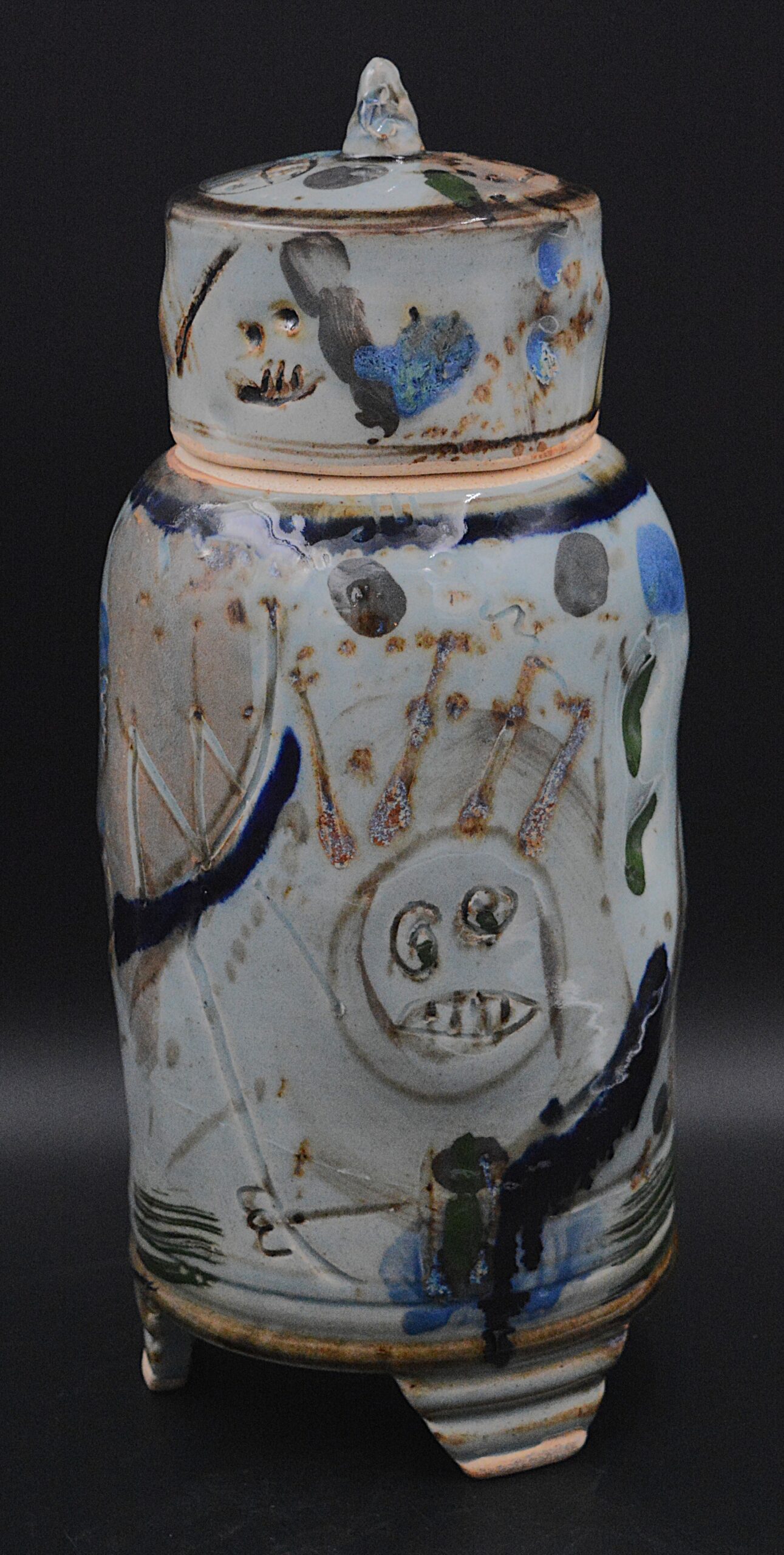 Thompsonkenneth Lg Covered Jar Opposite Side Scaled March 2026 Saints Sinners and Potters Ceramic Invitational
