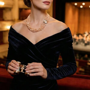 Champagne Pearl Opera necklace