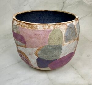 Purple Decorated Ceramic Pot #11