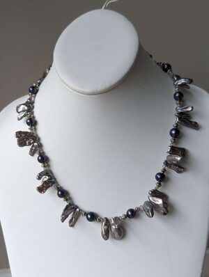 Gray Biwa Pearl necklace