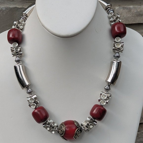 Necklace With Tibetan Focal Bead Necklace with Tibetan focal bead