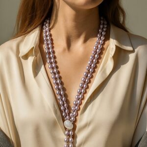 Convertable Lavender Pearl Lariat With Sterling Silver Clasp Convertable Lavender Pearl Lariat with Sterling Silver Clasp