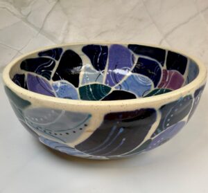 Blue Amp; Gray Shapes Bowl Blue & Gray Shapes Bowl #24
