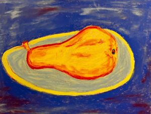 Pear On A Bue Plate Pear On a Bue Plate