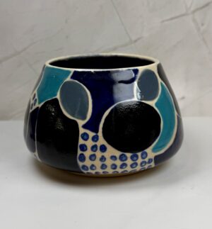 Blue Geometric Shapes Tapered Bowl Blue Geometric Shapes Tapered Bowl #33
